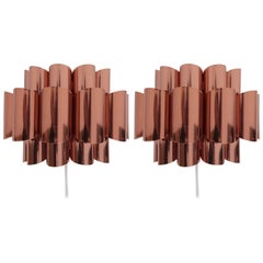Pair of Copper Sconces of Wall Lights by Verner Schou