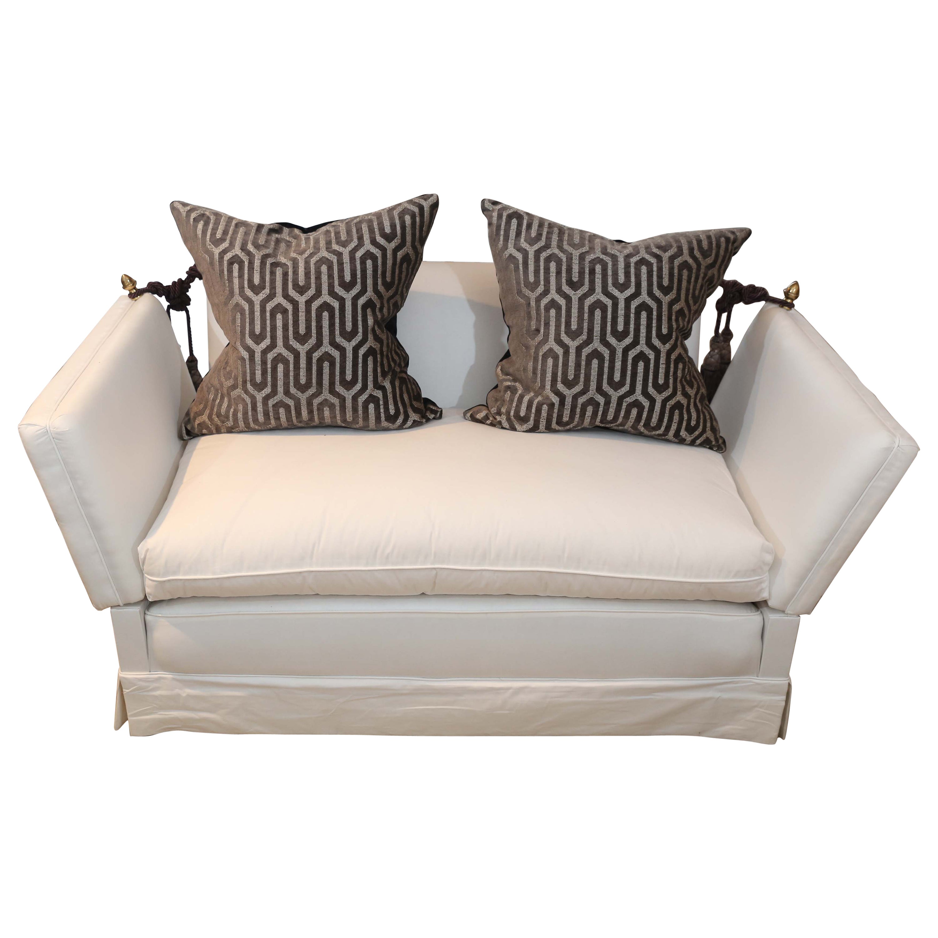Knole Drop Down Sofa with Brass Finials For Sale at 1stDibs