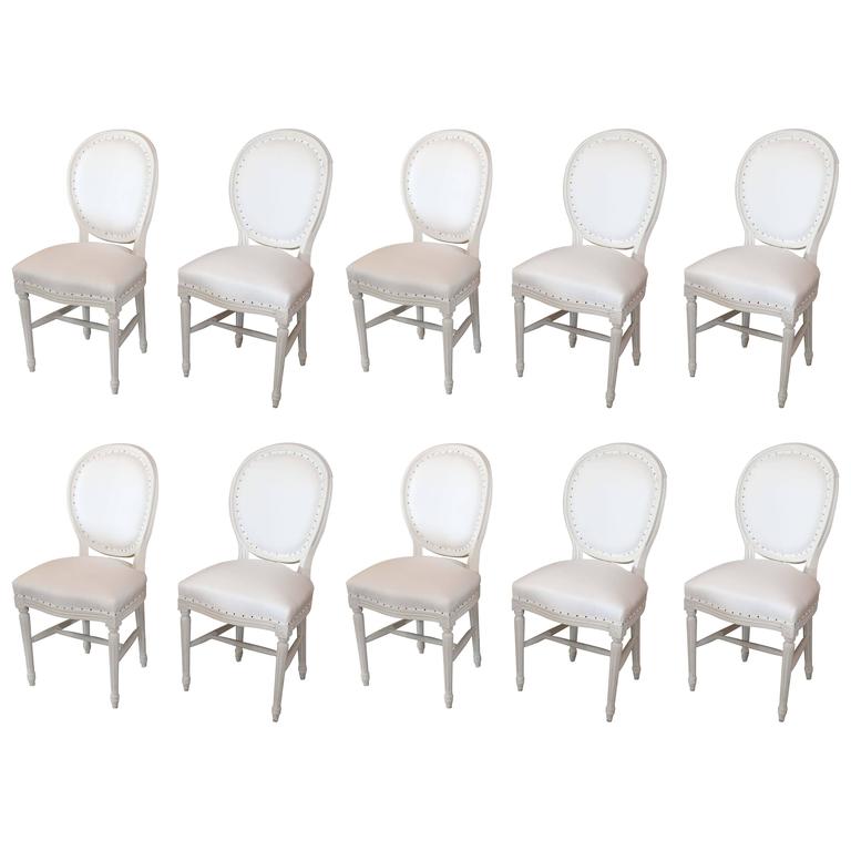 Louis Xvi Style Round Back Set Of Ten Dining Chairs Circa 1900 From Louis Xvi Style Round Back Set Of Ten Dining Chairs Circa 1900 From France For