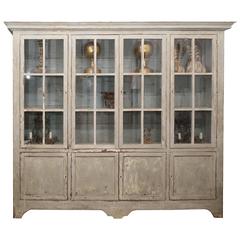 Antique 19th Century Spanish Painted Bookcase Cabinet