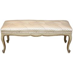 Late 19th Century Painted and Gilt Spanish Bench with Cabriolet Leg 8