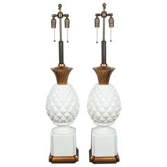 Pair of Monumental Pineapple Lamps 11