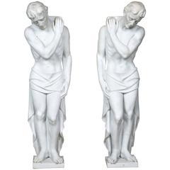 Pair of White Marble Sculptures 3