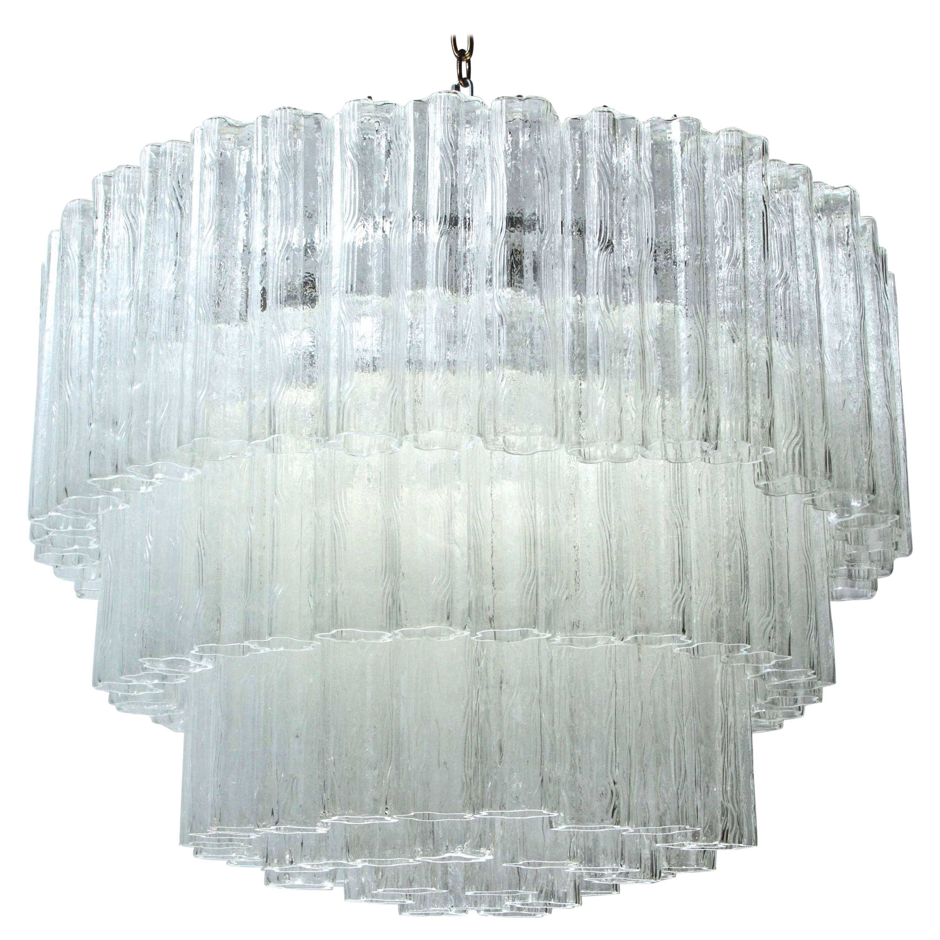 Large Five-Tier Tronchi Tube Chandelier by Camer