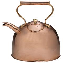 Antique English Copper Barge Kettle Unique Design, 20th Century