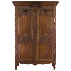 Antique 19th Century Louis XV Normandy Bridal Armoire