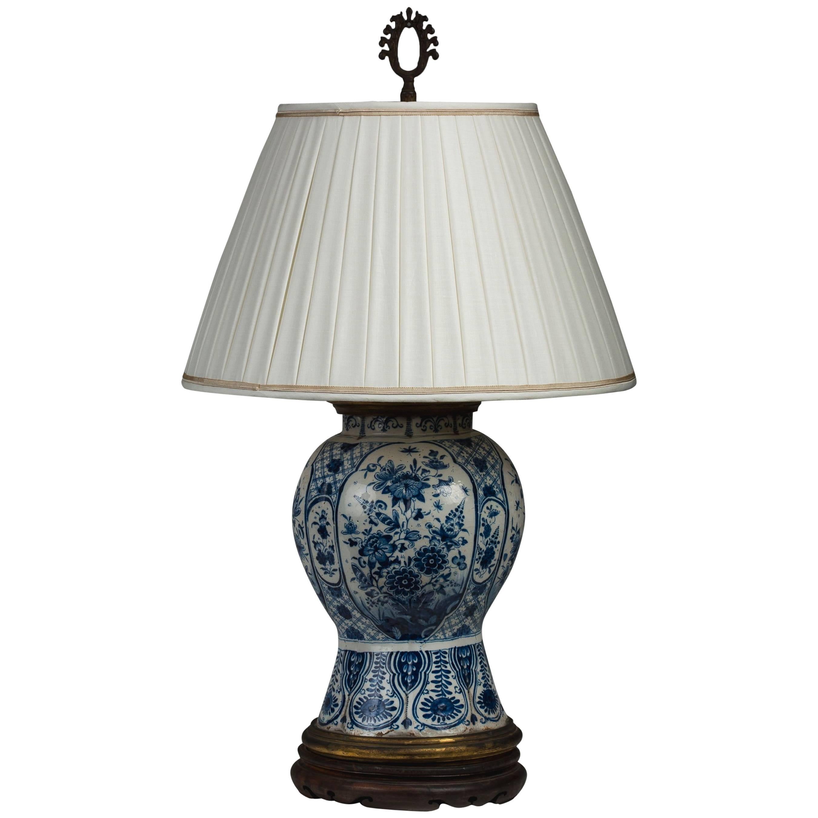 Delft Vase Mounted as a Lamp