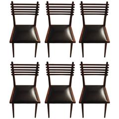 Vintage Set of Six Mid-Century Italian Dining Chairs 