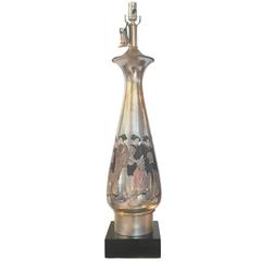 Eglomise Hollywood Regency Lamp 7