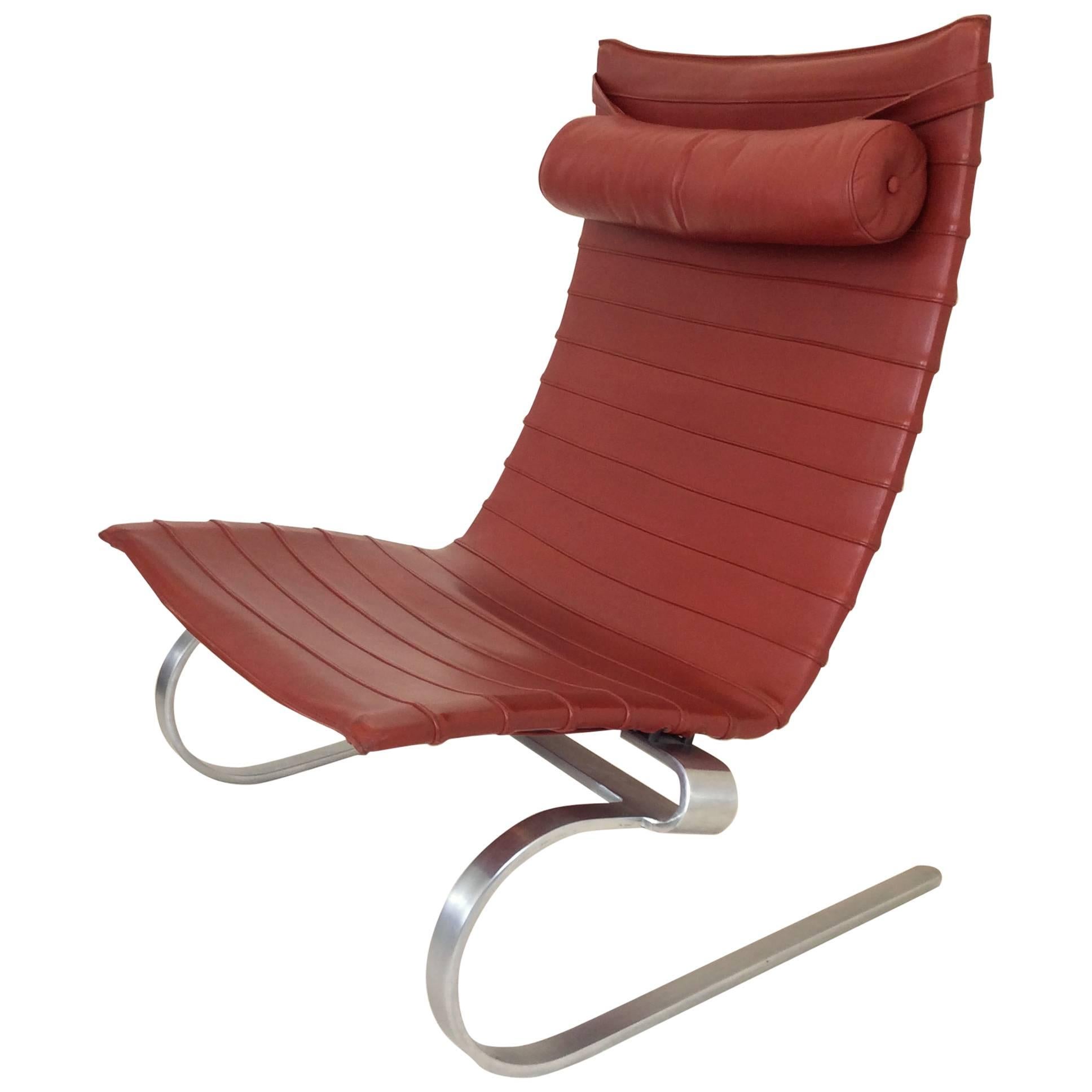 PK-20 Leather Lounge Chair by Poul Kjærholm