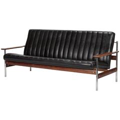 Used Sven Ivar Dysthe Sofa Rosewood and Leather Model 1001 for Dokka 1959