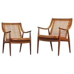Pair of Lounge Chairs by Peter Hvidt Orla Molgaard Nielsen France and Daverkose