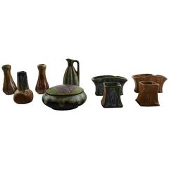 Collection of French Pottery Vases and More, Derbac and Others, 1940s 1