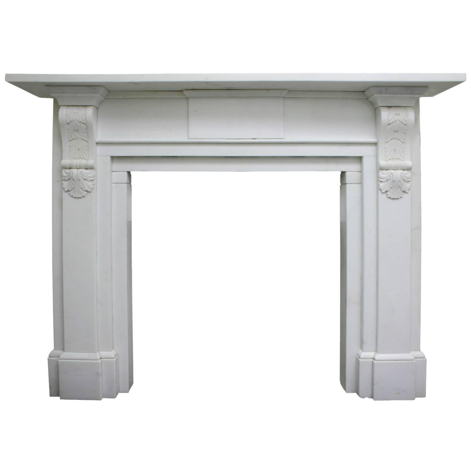 Early Victorian Palladian Statuary Marble Chimneypiece