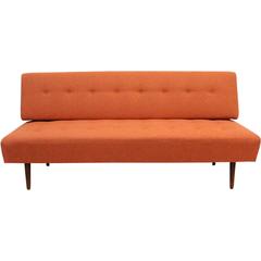 Retro Danish Midcentury Daybed Sofa, Fully Restored in Pure Wool
