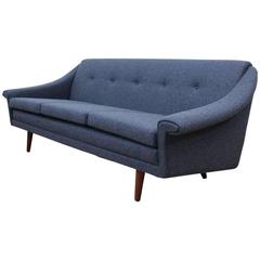 Original Danish Midcentury Three-Seat Sofa, Fully Restored in Wool