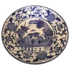 17th Century, Blue and White Arita Porcelain Dish
