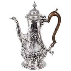 Pot à café antique en argent George III W&J Priest:: 1767