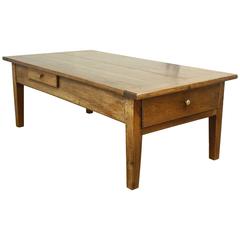 Antique French Two-Drawer Cherry Coffee Table