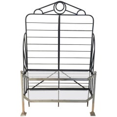 Vintage French Chrome and Glass Bakers Rack