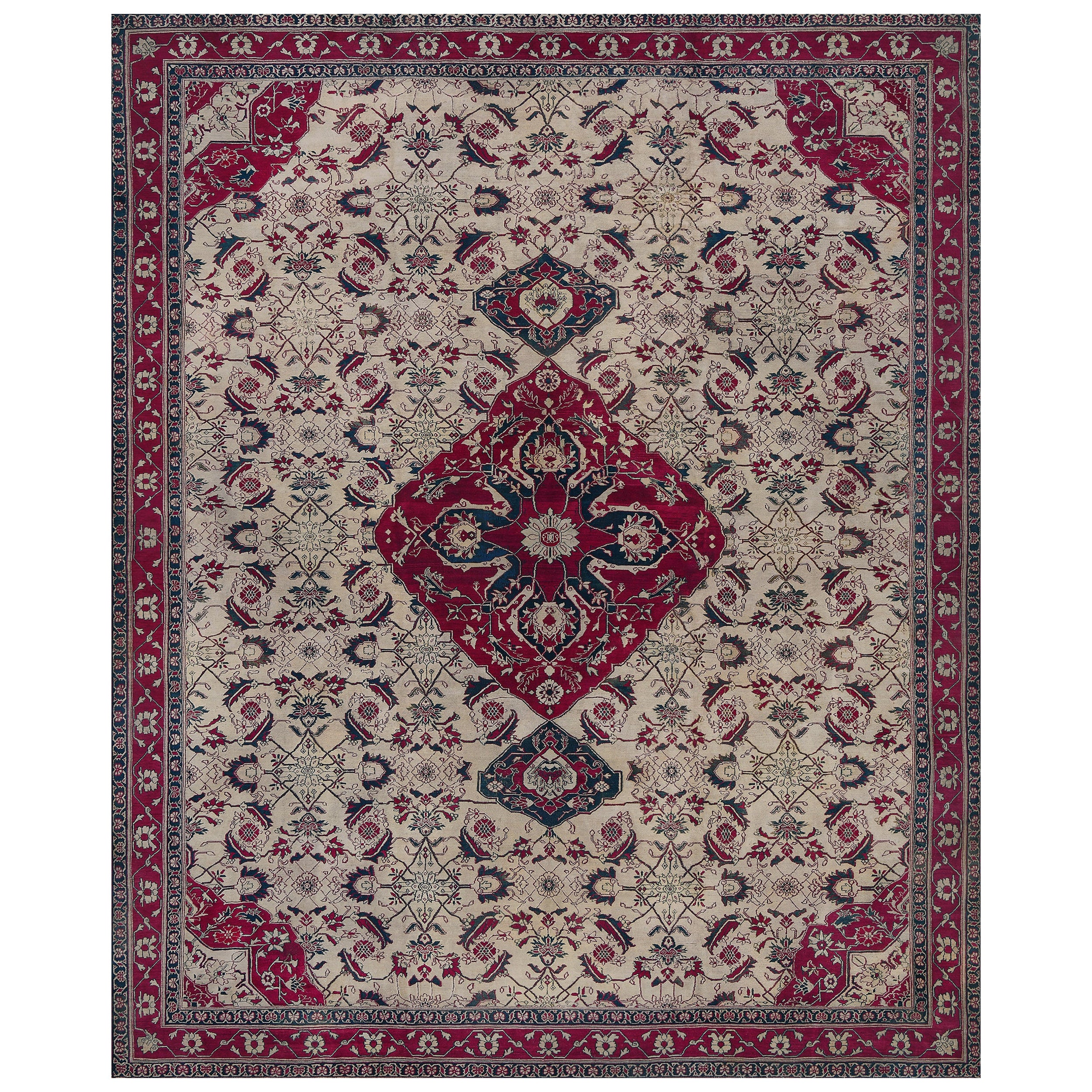Early 20th Century Agra Rug from North India For Sale