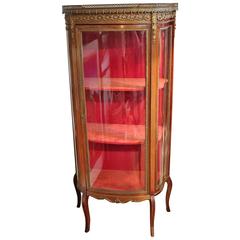 Antique Louis XV Style Vitrine with Ormolu Mounts