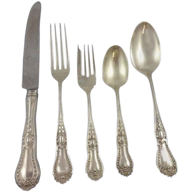 Mexican Pesa Sterling Silver Flatware Dinner Size Set Service 47 Pieces