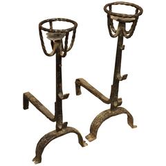 Pair of Antique French Andirons, circa 1700 1