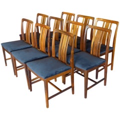 Ten Fine Linde Nilsson Rosewood Modern Dining Chairs, Sweden