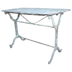 French Cast Iron Bistro Table with Slate Top
