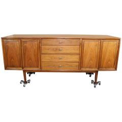 Mid-Century Modern Drexel Credenza with Internal Lighted Cabinets