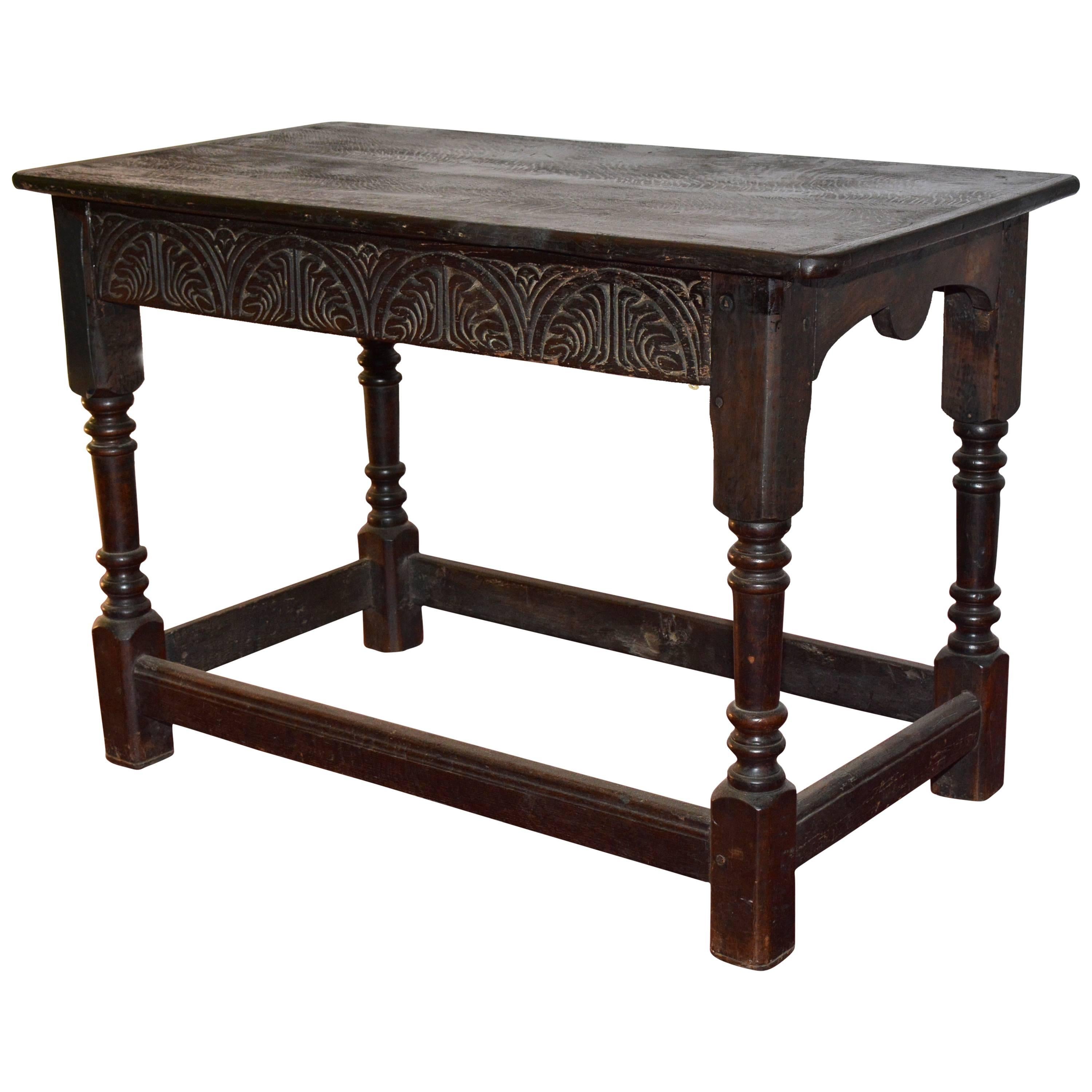 Jacobean-Revival Stained Oak Center Table For Sale