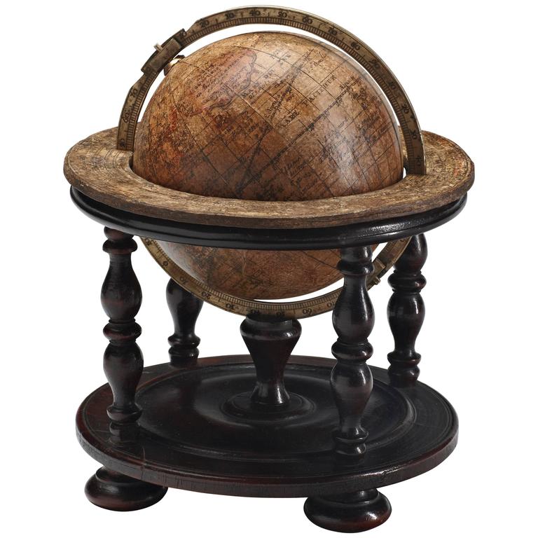 Rare 18th Century German Baroque Terrestrial Table Globe by Doppelmayr
