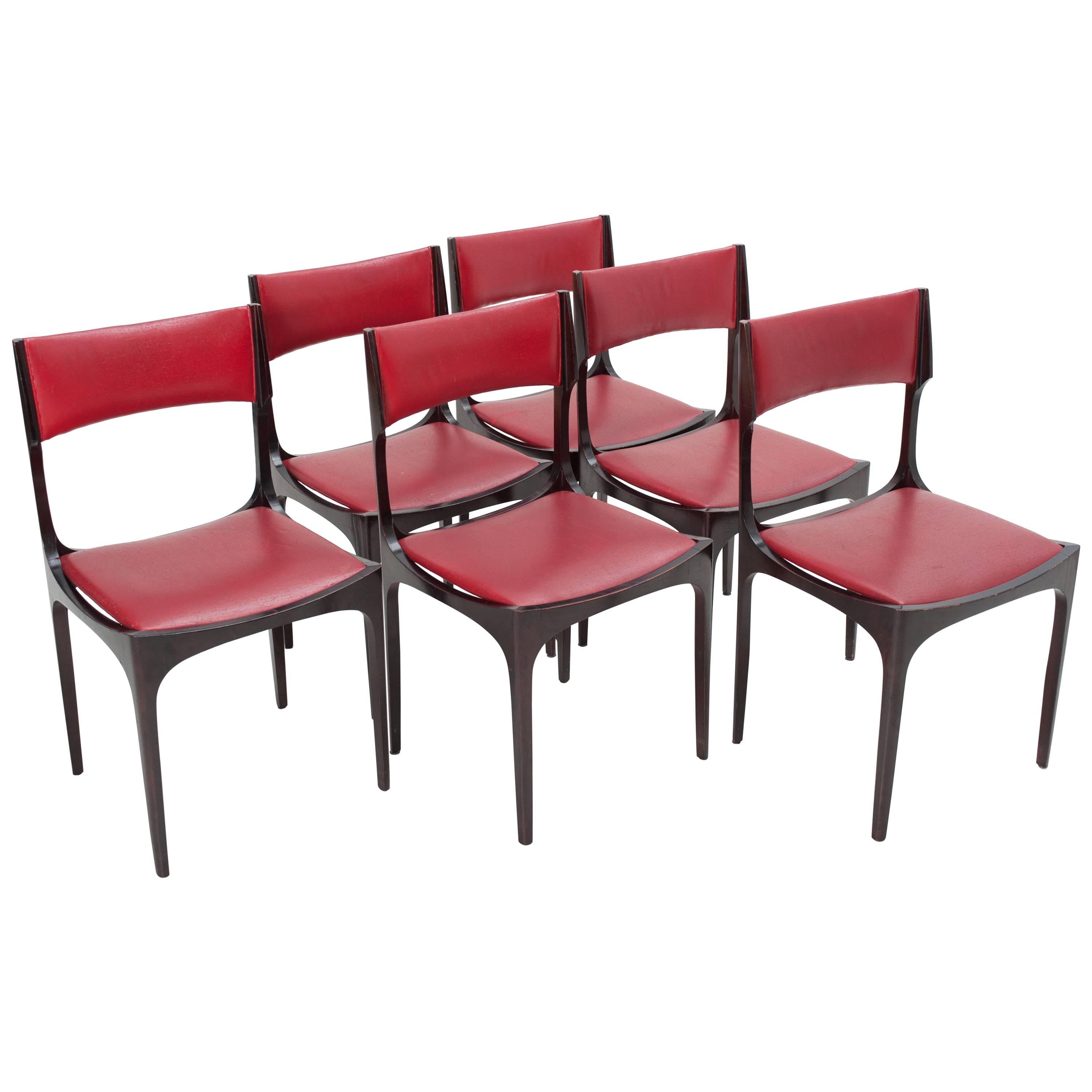 Set of Six Chairs Beatrice, Giuseppe Gibelli, 1963 For Sale