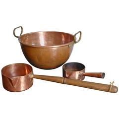 Used 19th Century French Copper Bowls