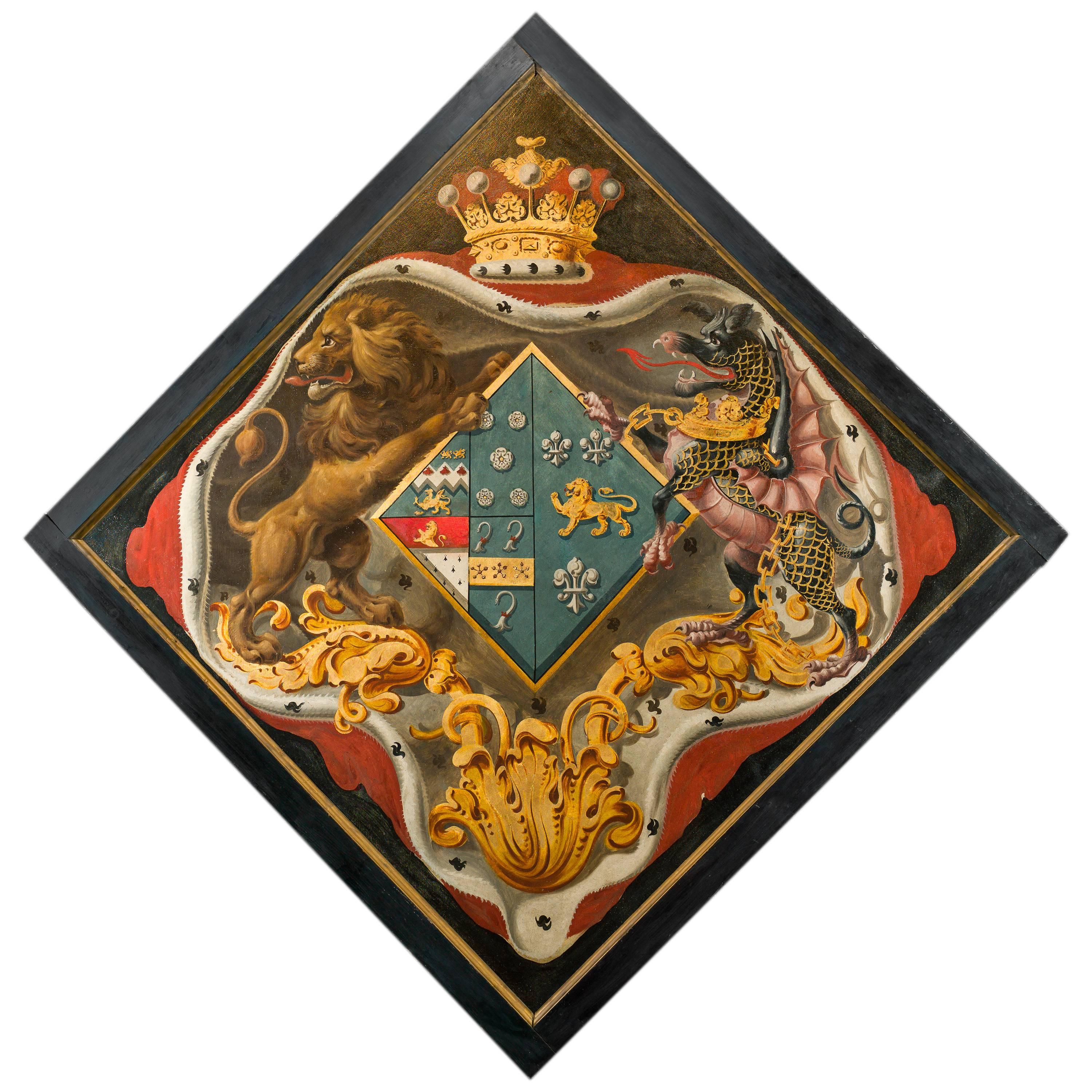 Late 18th Century Armorial Hatchment Panel