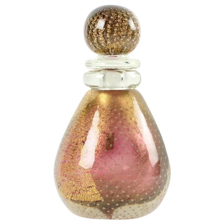 Large Italian Murano Glass Perfume Bottle and Stopper