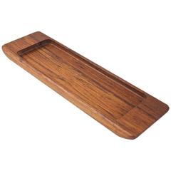 1960s Danish Designed Solid Wooden Teak Desk Accessory Pen / Pencil Tray