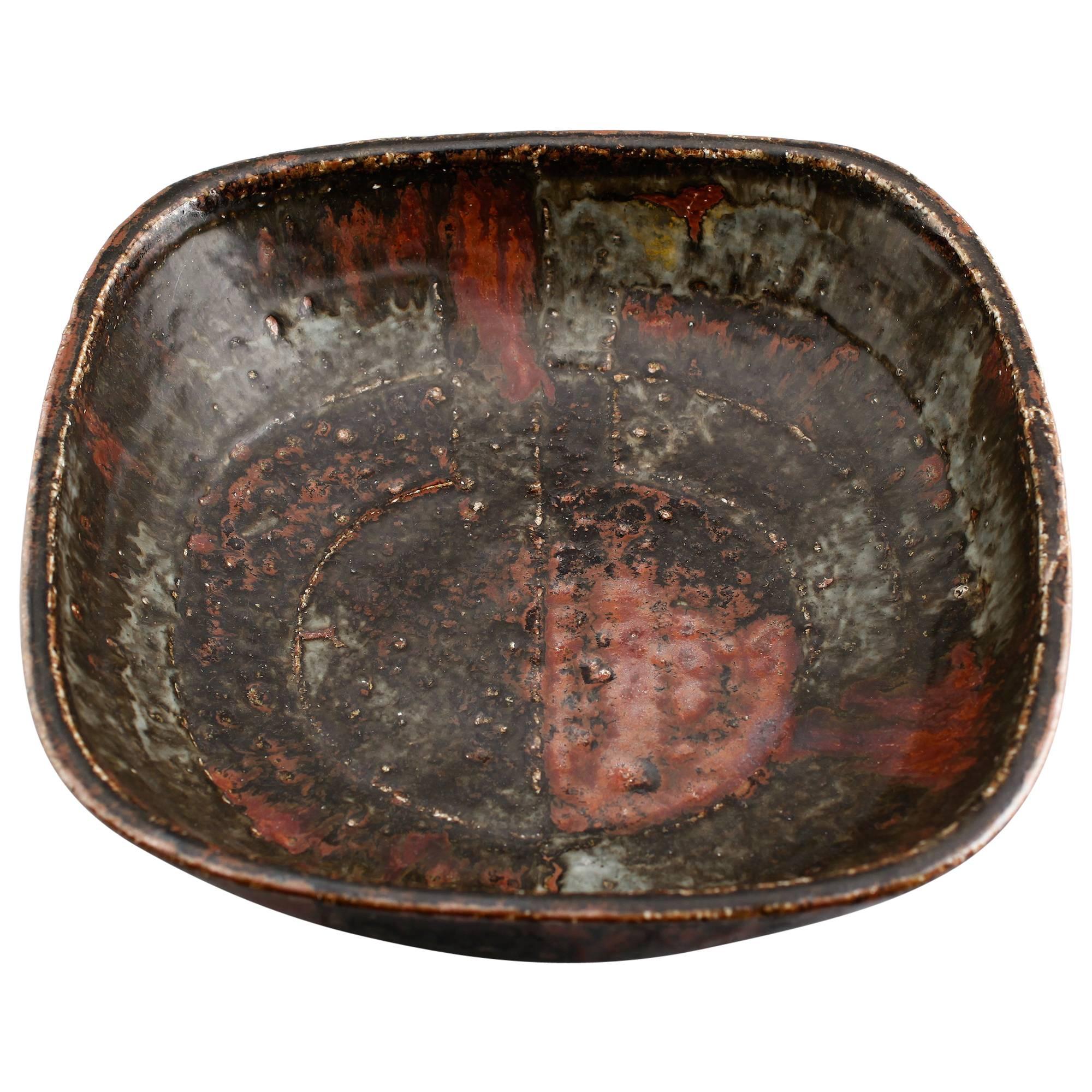 Carl Harry Stålhane Large Stoneware Bowl, Sweden, 1960s For Sale