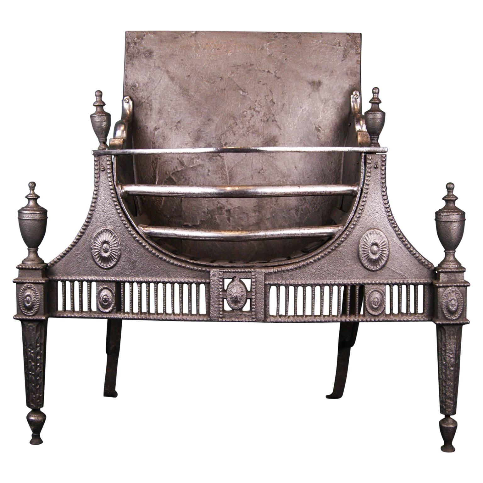 18th Century Cast and Wrought Iron Fireplace Fire Grate For Sale