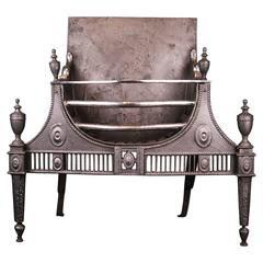 18th Century Cast and Wrought Iron Fireplace Fire Grate
