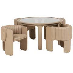 Signed Italian Mid-Century Modern Poltrona Frau Dining or Game Table with Chairs 11