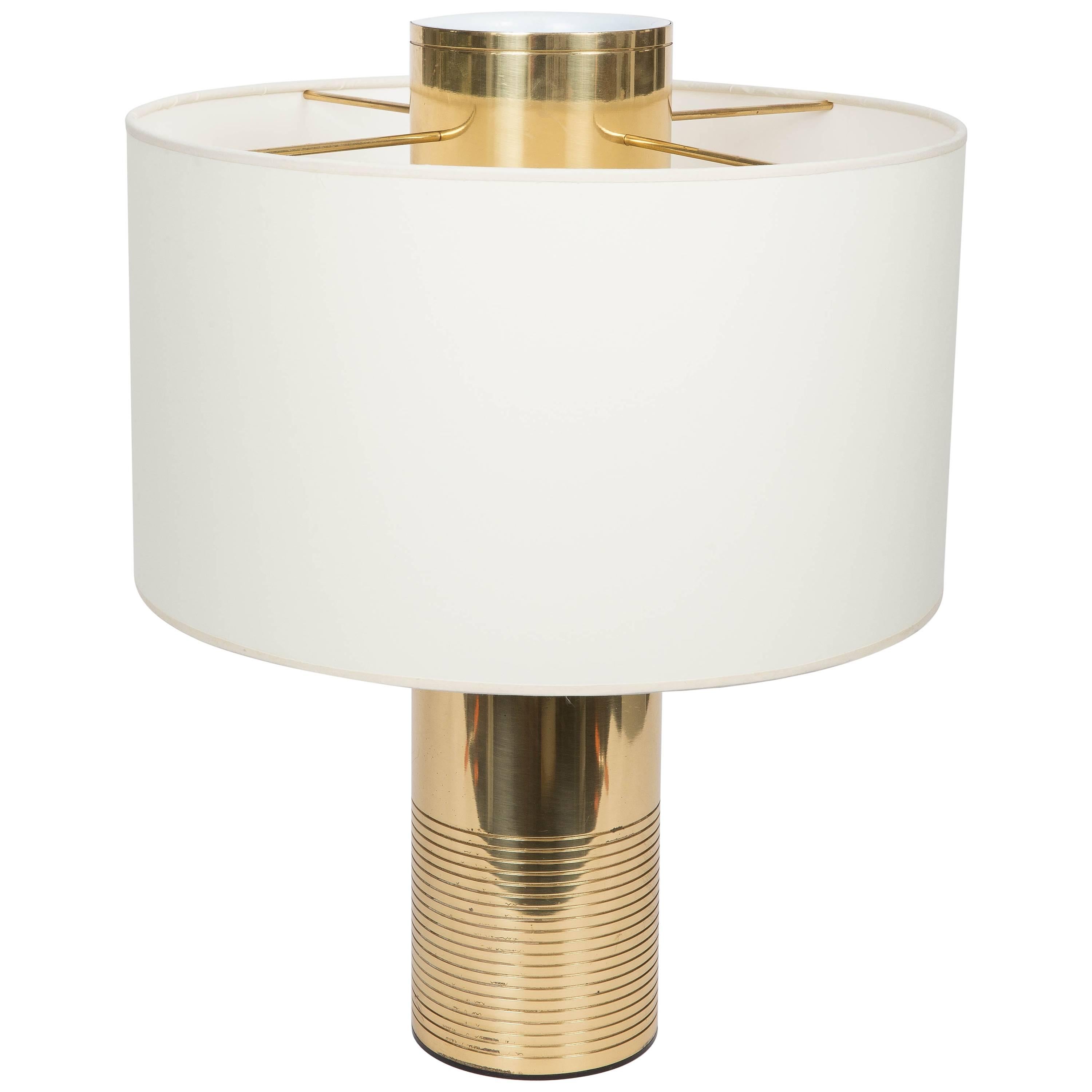 round brass table lamp