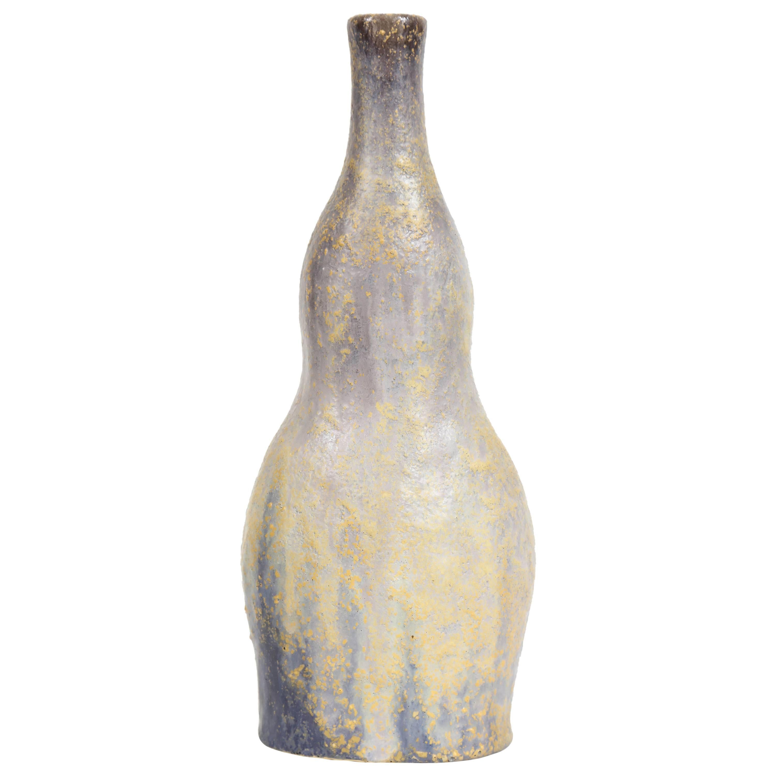 Marcello Fantoni Ceramic Bottle Vase, Glazed Stoneware, circa 1970s