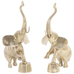 Mid-Century Brass Elephant Pair