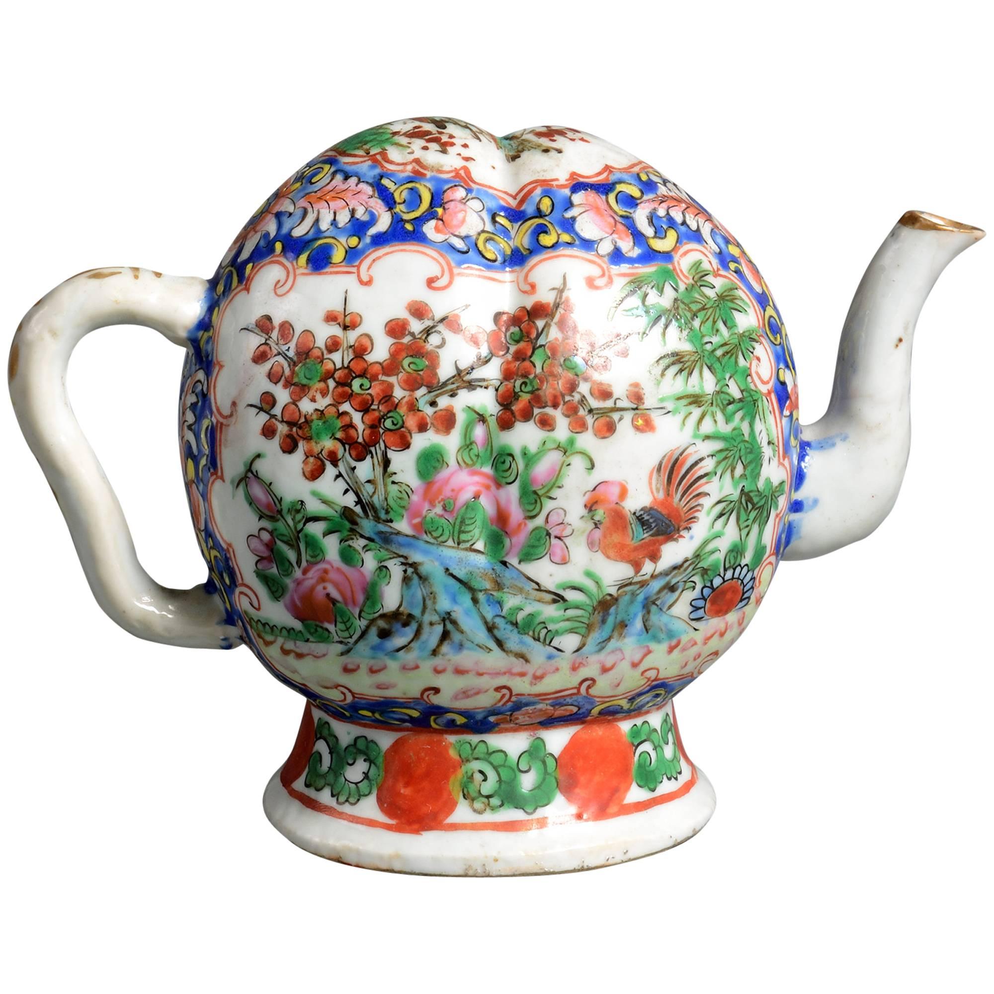 19th Century Famille Rose Cadogan Tea Pot