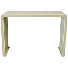Italian Shagreen Curved Console Table by Fabio Bergomi 3