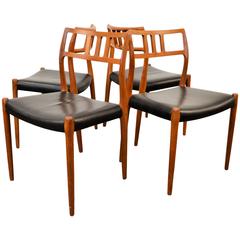 Niels O. Møller Model 79 Set of Four Teak Dining Chairs