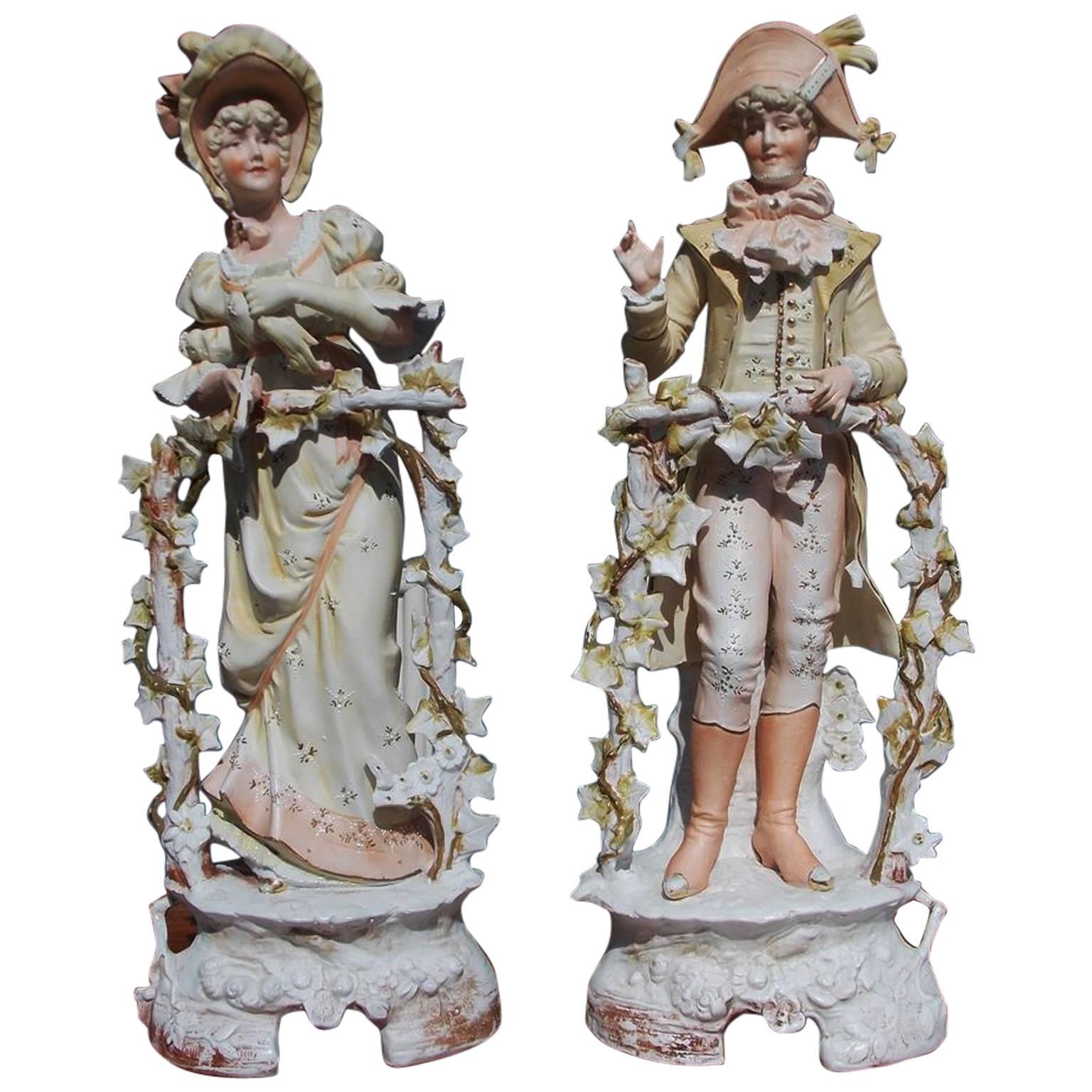 Pair of French Bisque Standing Figurines, Circa 1880