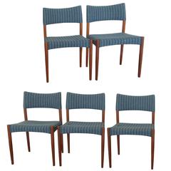 Set of Five Teak Chairs by Ejner Larsen and Aksel Bender Madsen